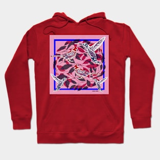 the garden of wings in birds illustration art in mayan zentangle ecopop Hoodie